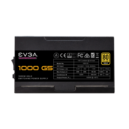 EVGA SuperNOVA 1000 G5, 80 Plus Gold - 1000 Watt Fully Modular