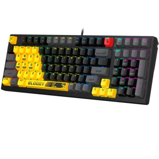 A4tech Bloody S98 RGB Mechanical Gaming Keyboard Red Switch US Layout Sports Lime