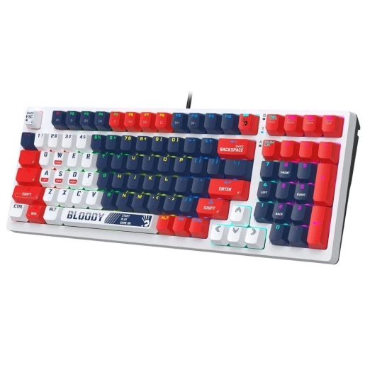 A4tech Bloody S98 RGB Mechanical Gaming Keyboard Red Switch US Layout Sports Navy