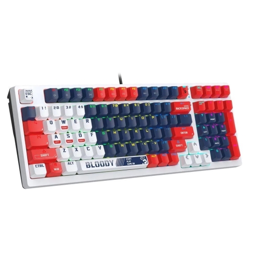 A4tech Bloody S98 RGB Mechanical Gaming Keyboard Red Switch US Layout Sports Navy
