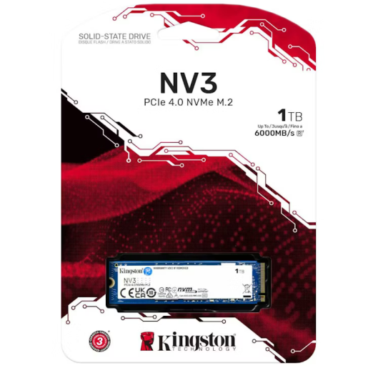Kingston NV3 1TB PCIe 4.0 NVMe M.2 Solid State Drive