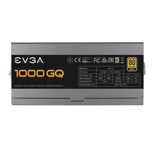 EVGA 1000 GQ, 80+ GOLD - 1000W Power Supply