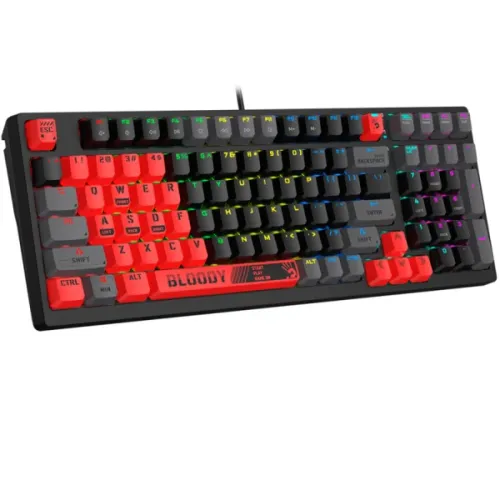 A4tech Bloody S98 RGB Mechanical Gaming Keyboard Red Switch US Layout Sports Red