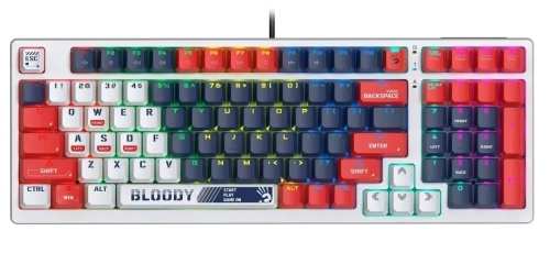 A4tech Bloody S98 RGB Mechanical Gaming Keyboard Red Switch US Layout Sports Navy