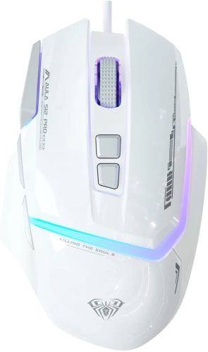 AULA S12 Pro Wired RGB Gaming Mouse White/Gray