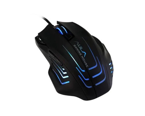 AULA S18 Black-Rainbow Backlight Wired Gaming Mouse Black