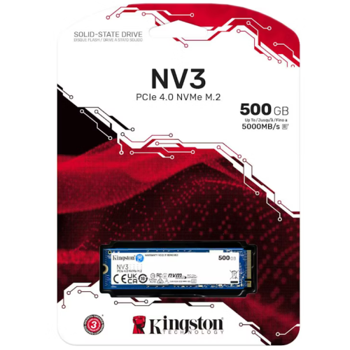 Kingston NV3 500GB PCIe 4.0 NVMe M.2 Solid State Drive