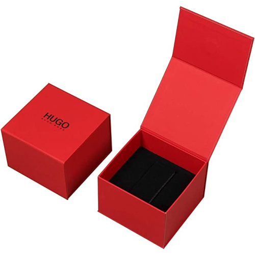 HUGO Steel and Leather Strap Casual Watch