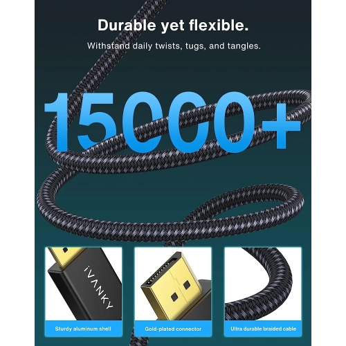 VESA Certified DisplayPort Cable 1.4, (8K@60Hz, 4K@144Hz, 2K@240Hz)