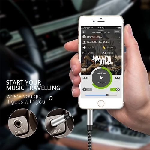 Tan QY Male to Male Audio Cable 3.5mm