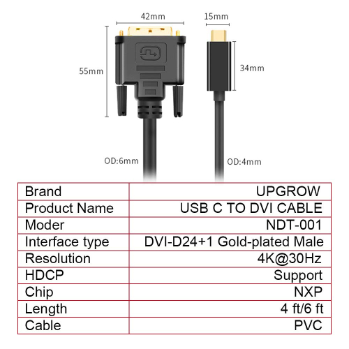DVI To Type C Adapter