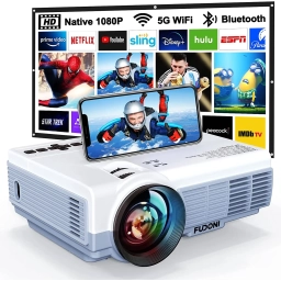 Projector with WiFi and Bluetooth, 5G WiFi Native 1080P 10000L 4K Supported Projector with WiFi and Bluetooth, 5G WiFi Native 1080P 10000L 4K Supported