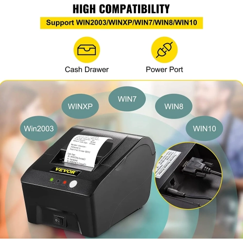 VEVOR Printer Receipt, 58mm Thermal Printer