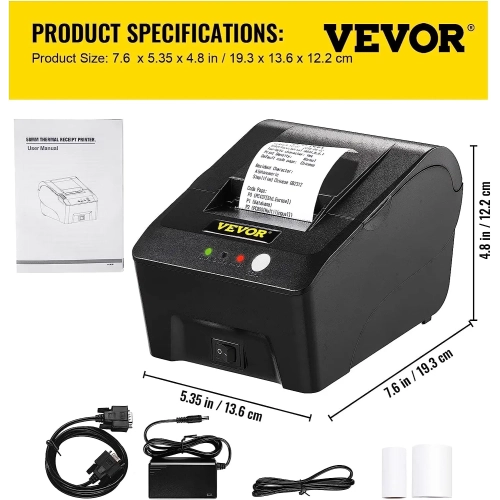 VEVOR Printer Receipt, 58mm Thermal Printer