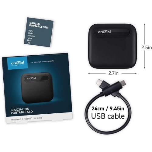 Crucial X6 500GB Portable SSD
