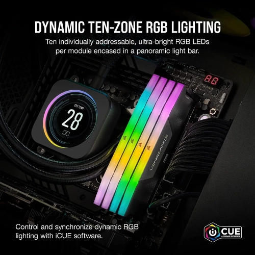 CORSAIR VENGEANCE RGB DDR5 RAM 32GB (2x16GB) 5600MHz CL40 